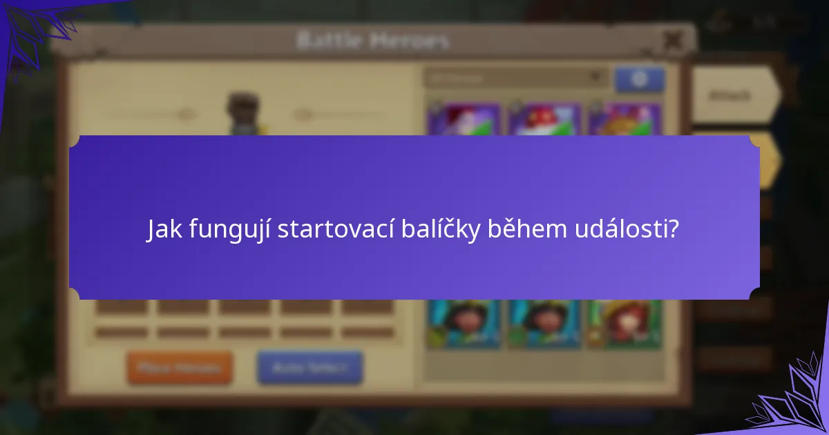 Jak fungují startovací balíčky během události?