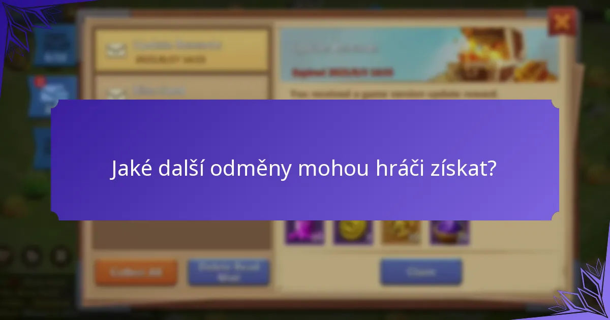 Jaké další odměny mohou hráči získat?
