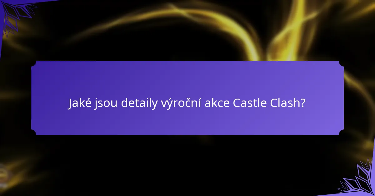 Jak se mohou hráči zúčastnit výroční akce Castle Clash?